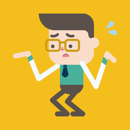 Character illustration design. Businessman having question cartoon,epsのイラスト素材
