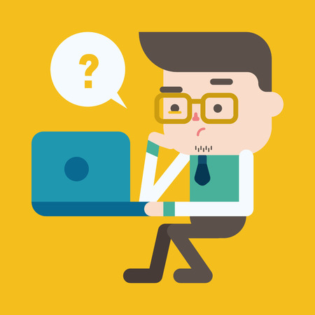 Character illustration design. Businessman using computer cartoon,epsのイラスト素材