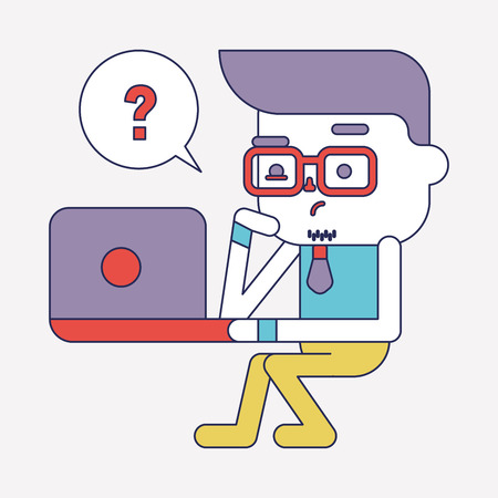 Character illustration design. Businessman using computer cartoon,epsのイラスト素材