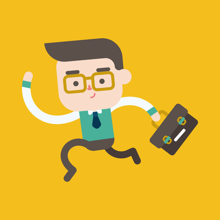 Character illustration design. Businessman going to work cartoon,epsのイラスト素材