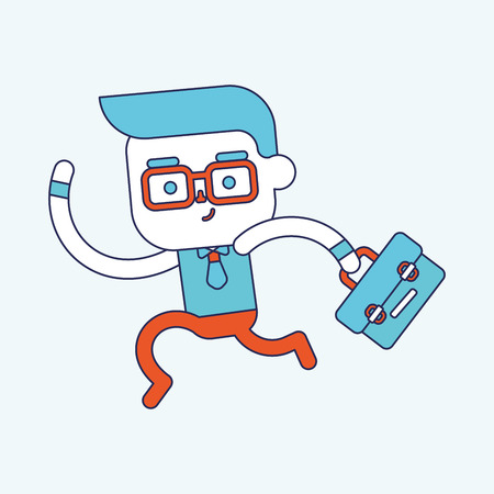 Character illustration design. Businessman going to work cartoon,epsのイラスト素材