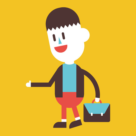 Character illustration design. Businessman going to work cartoon,epsのイラスト素材
