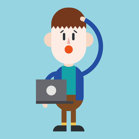 Character illustration design. Businessman using computer cartoon,epsのイラスト素材