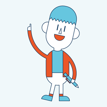 Character illustration design. Businessman writing cartoon,epsのイラスト素材
