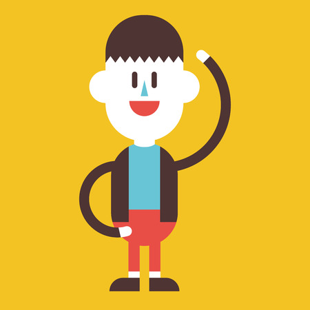 Character illustration design. Businessman joyful cartoon,epsのイラスト素材