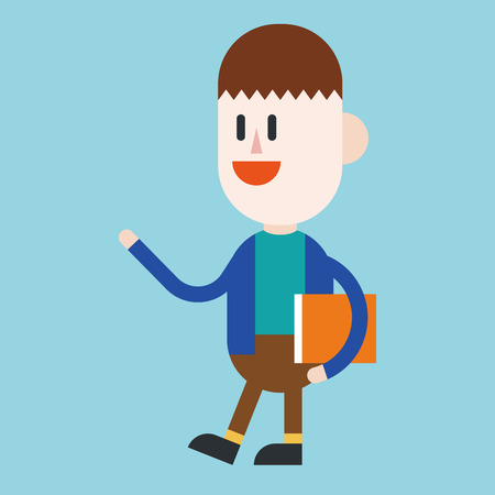 Character illustration design. Businessman reading book cartoon,epsのイラスト素材