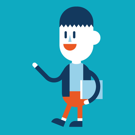 Character illustration design. Businessman reading book cartoon,epsのイラスト素材