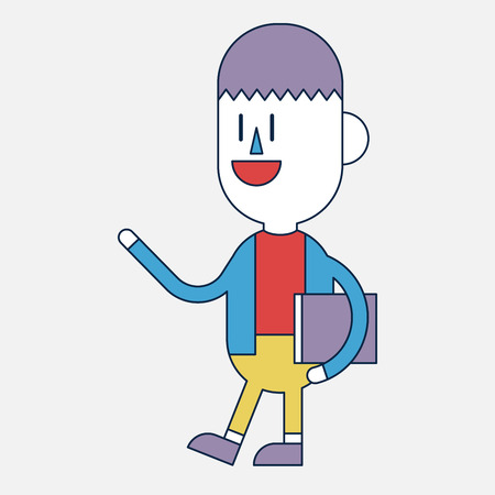 Character illustration design. Businessman reading book cartoon,epsのイラスト素材