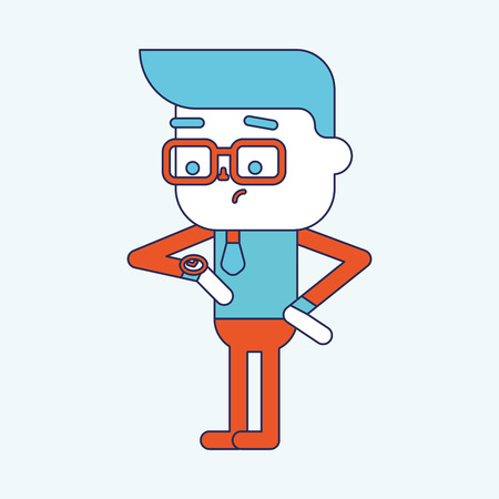 Character illustration design. Businessman on time cartoon,epsのイラスト素材