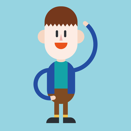Character illustration design. Businessman joyful cartoon,epsのイラスト素材