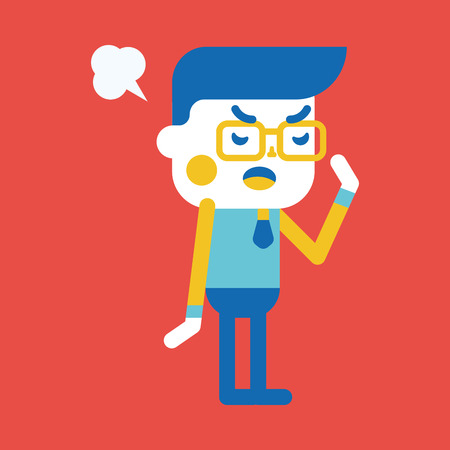 Character illustration design. Businessman angry cartoon,epsのイラスト素材