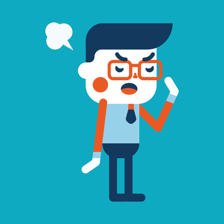 Character illustration design. Businessman angry cartoon,epsのイラスト素材
