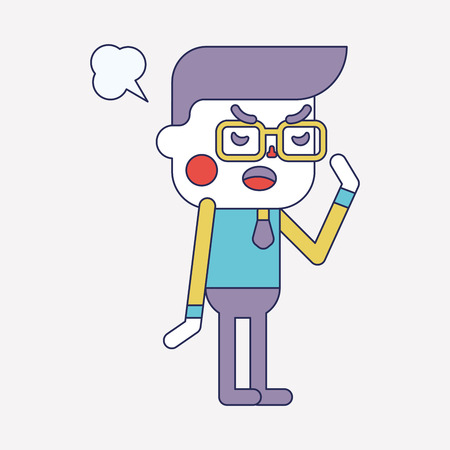 Character illustration design. Businessman angry cartoon,epsのイラスト素材