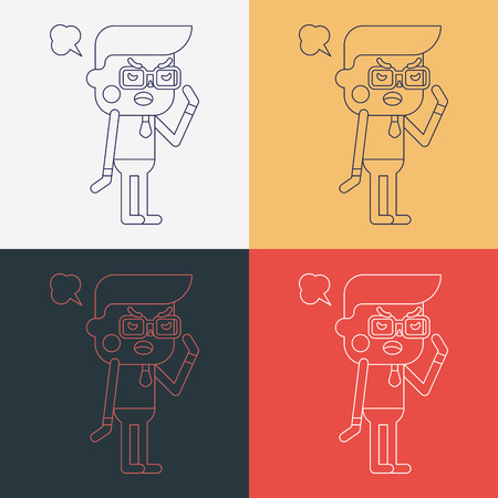 Character illustration design. Businessman angry cartoon,epsのイラスト素材