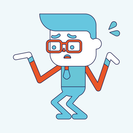 Character illustration design. Businessman having question cartoon,epsのイラスト素材