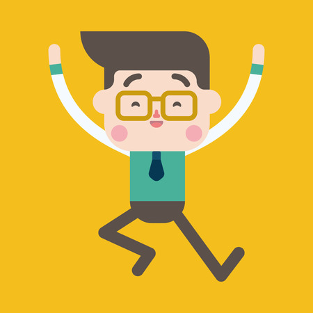 Character illustration design. Businessman joyful cartoon,epsのイラスト素材
