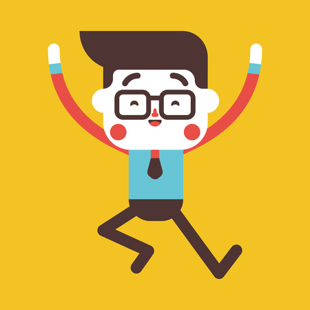 Character illustration design. Businessman joyful cartoon,epsのイラスト素材