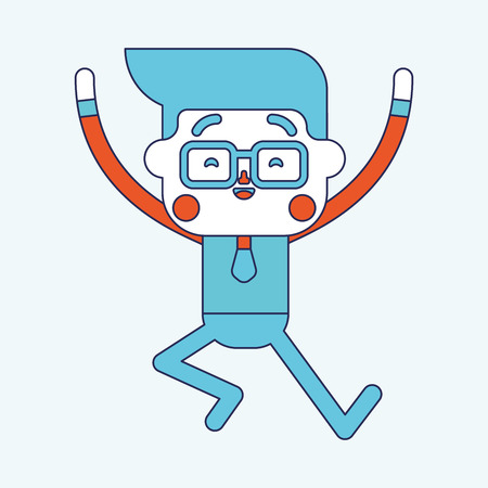 Character illustration design. Businessman joyful cartoon,epsのイラスト素材