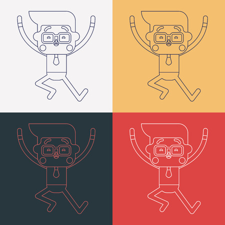 Character illustration design. Businessman joyful cartoon,epsのイラスト素材