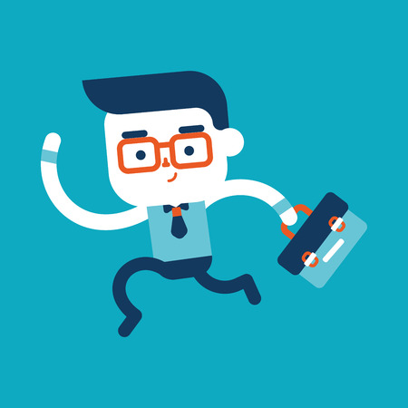 Character illustration design. Businessman going to work cartoon,epsのイラスト素材