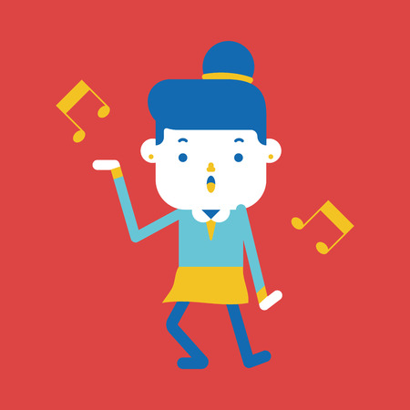 Character illustration design. businesswoman joyful cartoonのイラスト素材