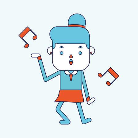 Character illustration design. businesswoman joyful cartoonのイラスト素材