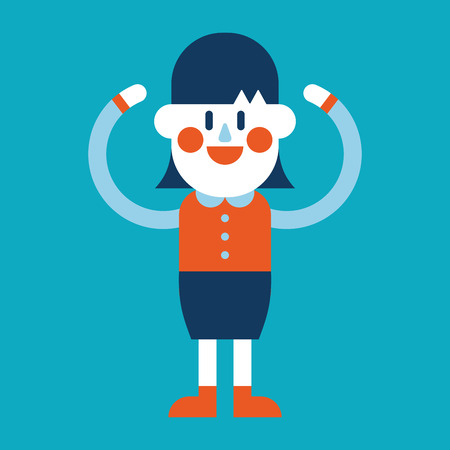Character illustration design. businesswoman joyful cartoonのイラスト素材