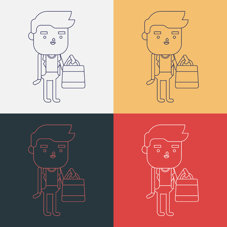 Character illustration design. Businessman shopping cartoonのイラスト素材