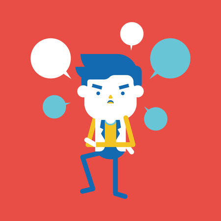 Character illustration design. Businessman having question cartoonのイラスト素材
