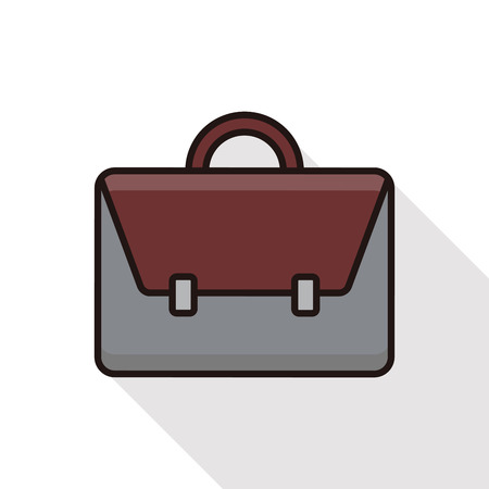 briefcase line icon with long shadowのイラスト素材