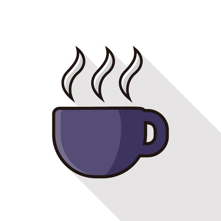 cup line icon with long shadowのイラスト素材