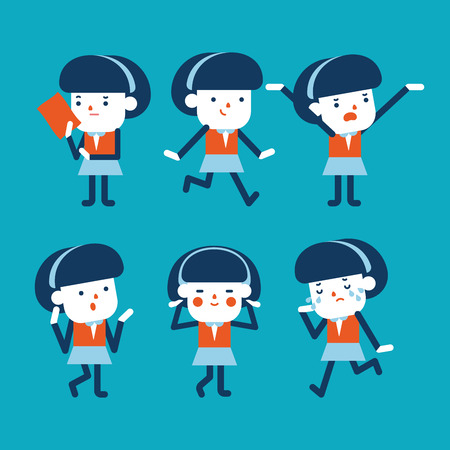 Character illustration design. Businesswoman set cartoonのイラスト素材