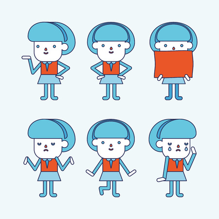 Character illustration design. Businesswoman set cartoonのイラスト素材