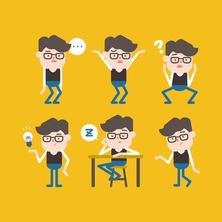 Character illustration design. Businessman set cartoonのイラスト素材
