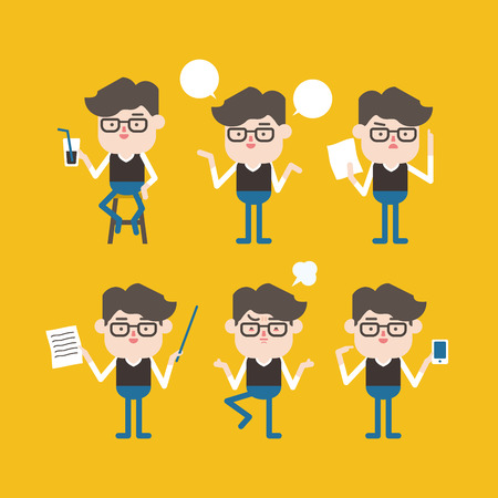 Character illustration design. Businessman set cartoonのイラスト素材