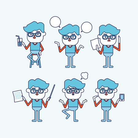 Character illustration design. Businessman set cartoonのイラスト素材