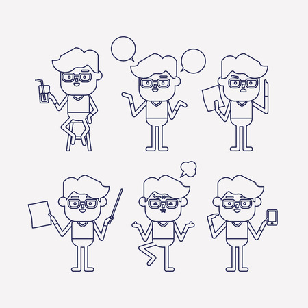 Character illustration design. Businessman set cartoonのイラスト素材