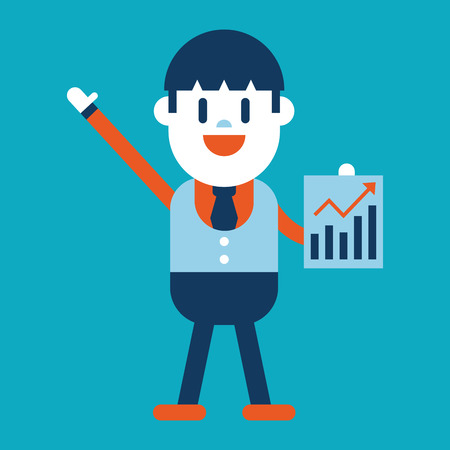 Character illustration design. Businessman delivering the speech cartoonのイラスト素材