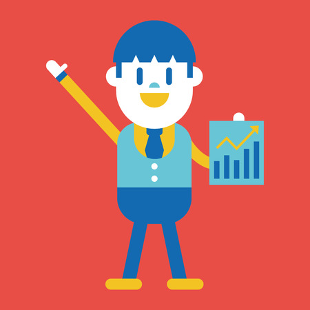 Character illustration design. Businessman delivering the speech cartoonのイラスト素材