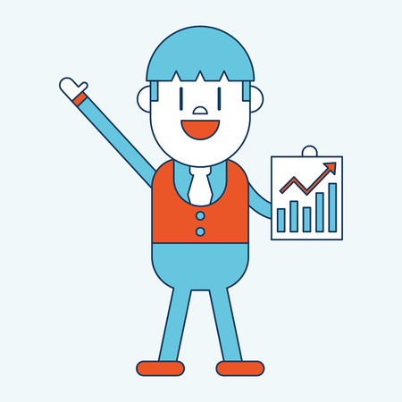 Character illustration design. Businessman delivering the speech cartoonのイラスト素材