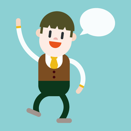 Character illustration design. Businessman message cartoonのイラスト素材