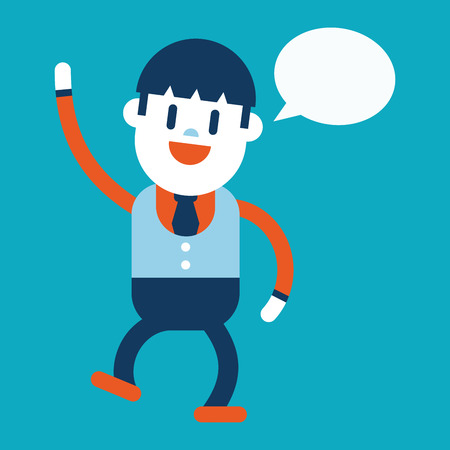 Character illustration design. Businessman message cartoonのイラスト素材