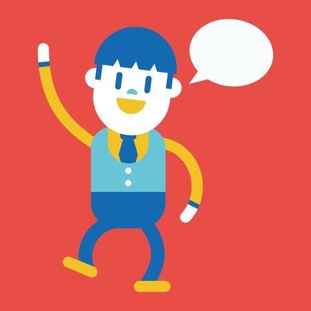 Character illustration design. Businessman message cartoonのイラスト素材