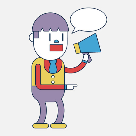 Character illustration design. Businessman message cartoonのイラスト素材
