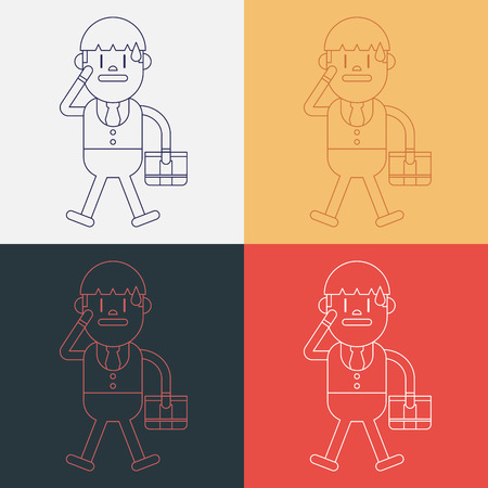 Character illustration design. Businessman worry cartoonのイラスト素材
