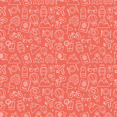Travel line icon pattern setのイラスト素材