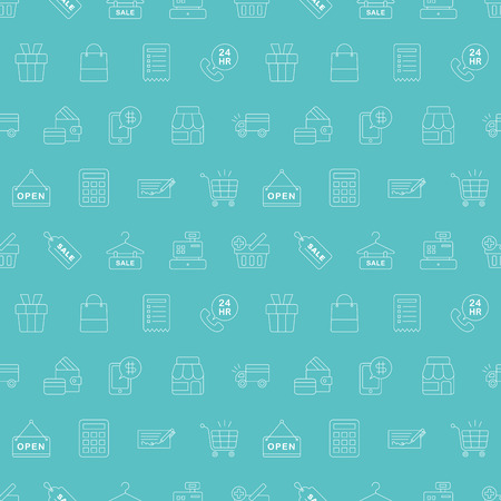 Shopping line icon pattern setのイラスト素材
