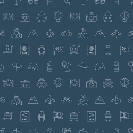 Travel line icon pattern setのイラスト素材