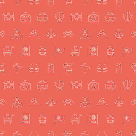 Travel line icon pattern setのイラスト素材