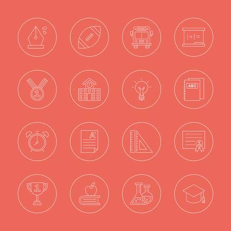 School line icon setのイラスト素材